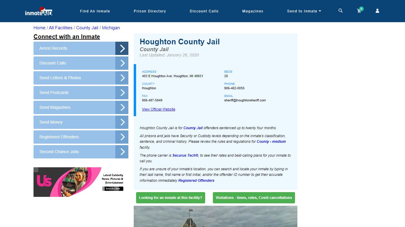 Houghton County Jail - Inmate Locator - Houghton, MI