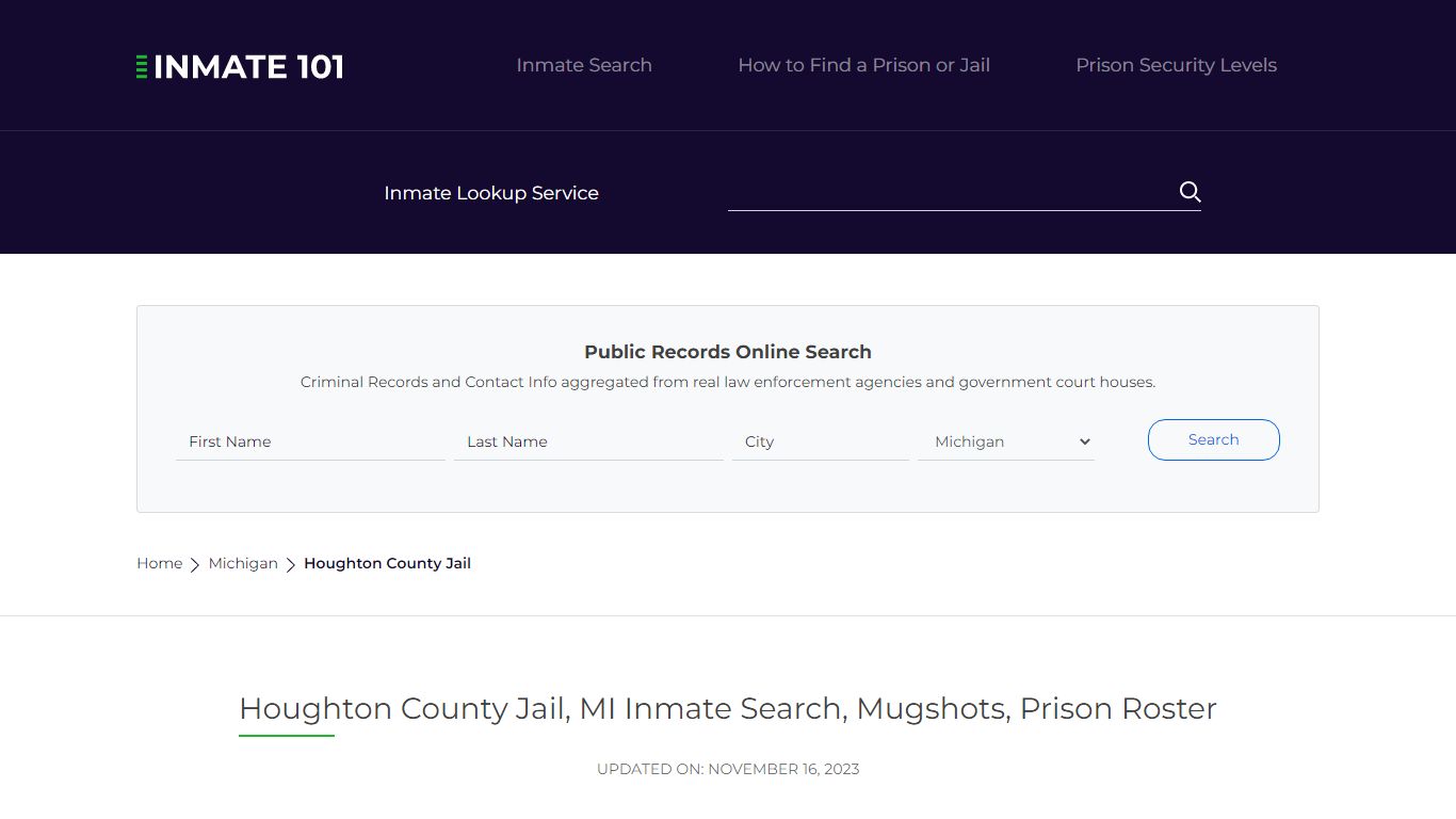 Houghton County Jail, MI Inmate Search, Mugshots, Prison Roster